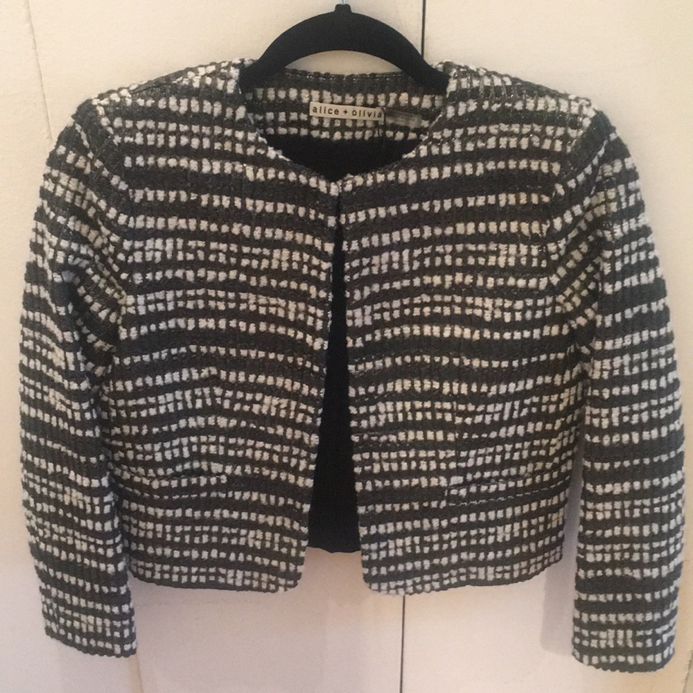 Alice + Olivia black/metallic/white jacket.